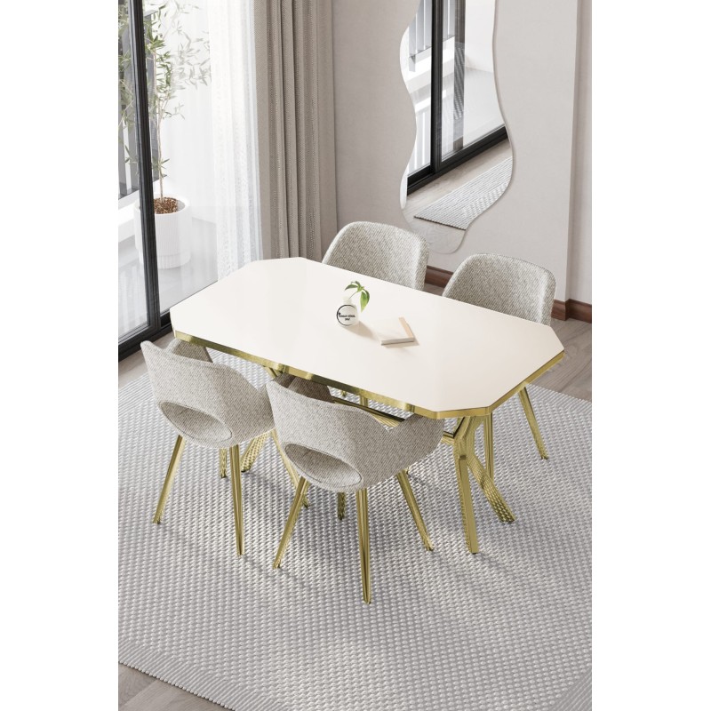 WEGA CASSE 4 KİŞİLİK GOLD MASA TAKIMI - 1