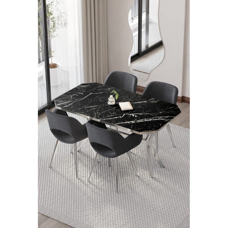 WEGA CASSE 4 KİŞİLİK GÜMÜŞ MASA TAKIMI - 4