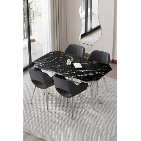 WEGA CASSE 4 KİŞİLİK GÜMÜŞ MASA TAKIMI - 4