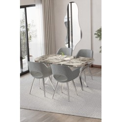 WEGA CASSE 4 KİŞİLİK GÜMÜŞ MASA TAKIMI - 6