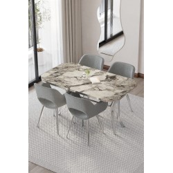 WEGA CASSE 4 KİŞİLİK GÜMÜŞ MASA TAKIMI - 4