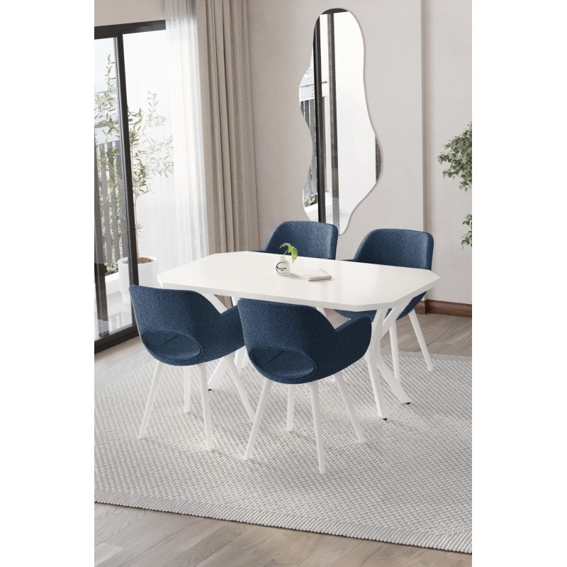 WEGA CASSE 4 KİŞİLİK BEYAZ MASA TAKIMI - 1