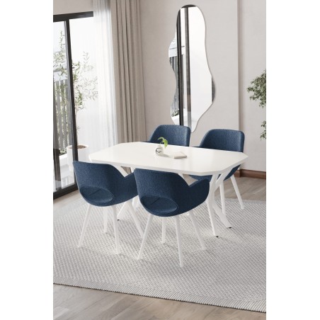 WEGA CASSE 4 KİŞİLİK BEYAZ MASA TAKIMI - 1