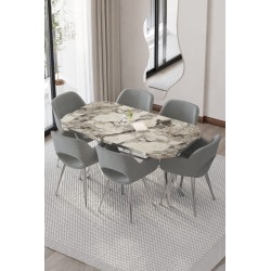 WEGA CASSE 6 KİŞİLİK GÜMÜŞ MASA TAKIMI - 3