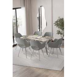 WEGA CASSE 6 KİŞİLİK GÜMÜŞ MASA TAKIMI - 4