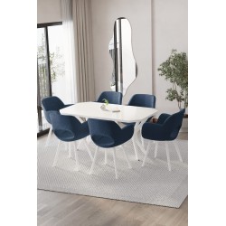 WEGA CASSE 6 KİŞİLİK BEYAZ MASA TAKIMI - 1